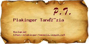 Plakinger Tanázia névjegykártya